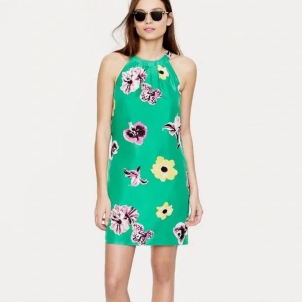 J. Crew Sleeveless Silk Floral Dress